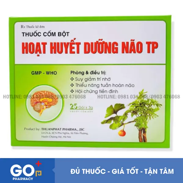 Thuốc cốm Hoạt huyết dưỡng não TP 25 gói